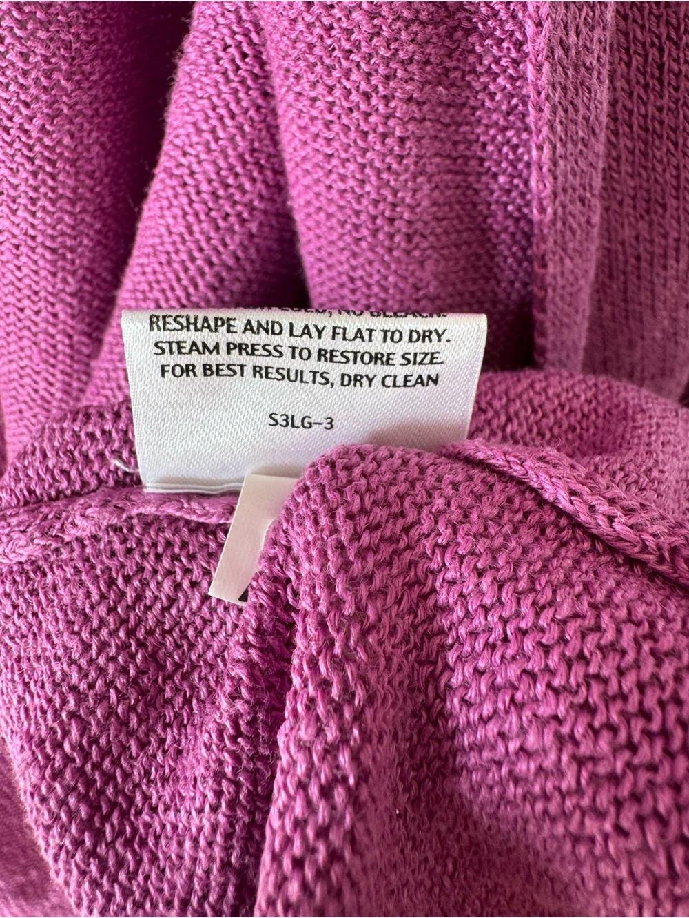 Eileen Fisher Open-Front Linen Knit Cardigan in Vibrant Magenta - Picture 7 of 11